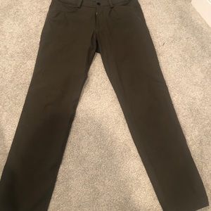 lululemon ABC Pant 32W, hemmed to 30L.